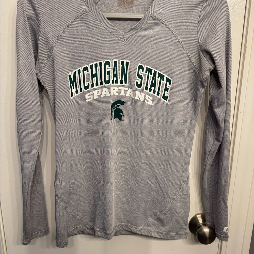 Russell Athletic Gray Michigan State Spartans Women's Jersey